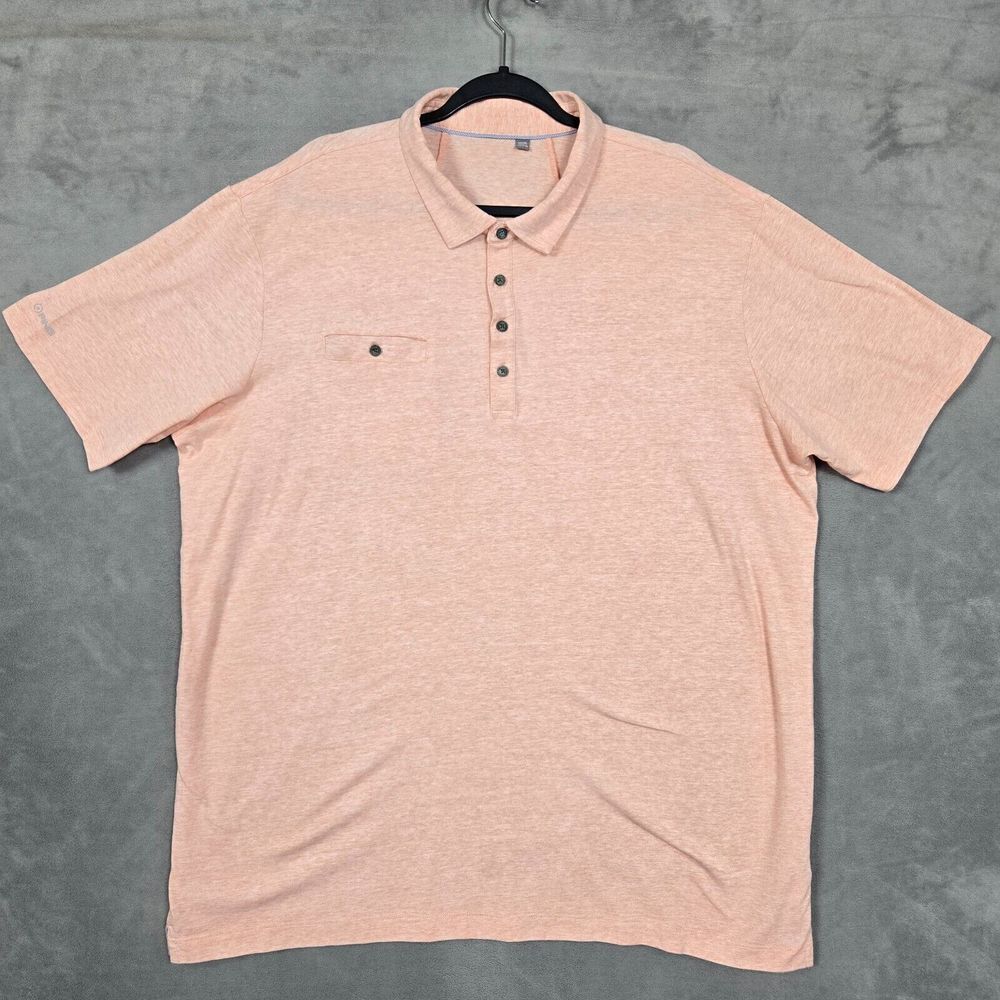 Ping Golf Polo Men's 2XL Sensor Cool pocket shirt coral orange pink‎ cool max